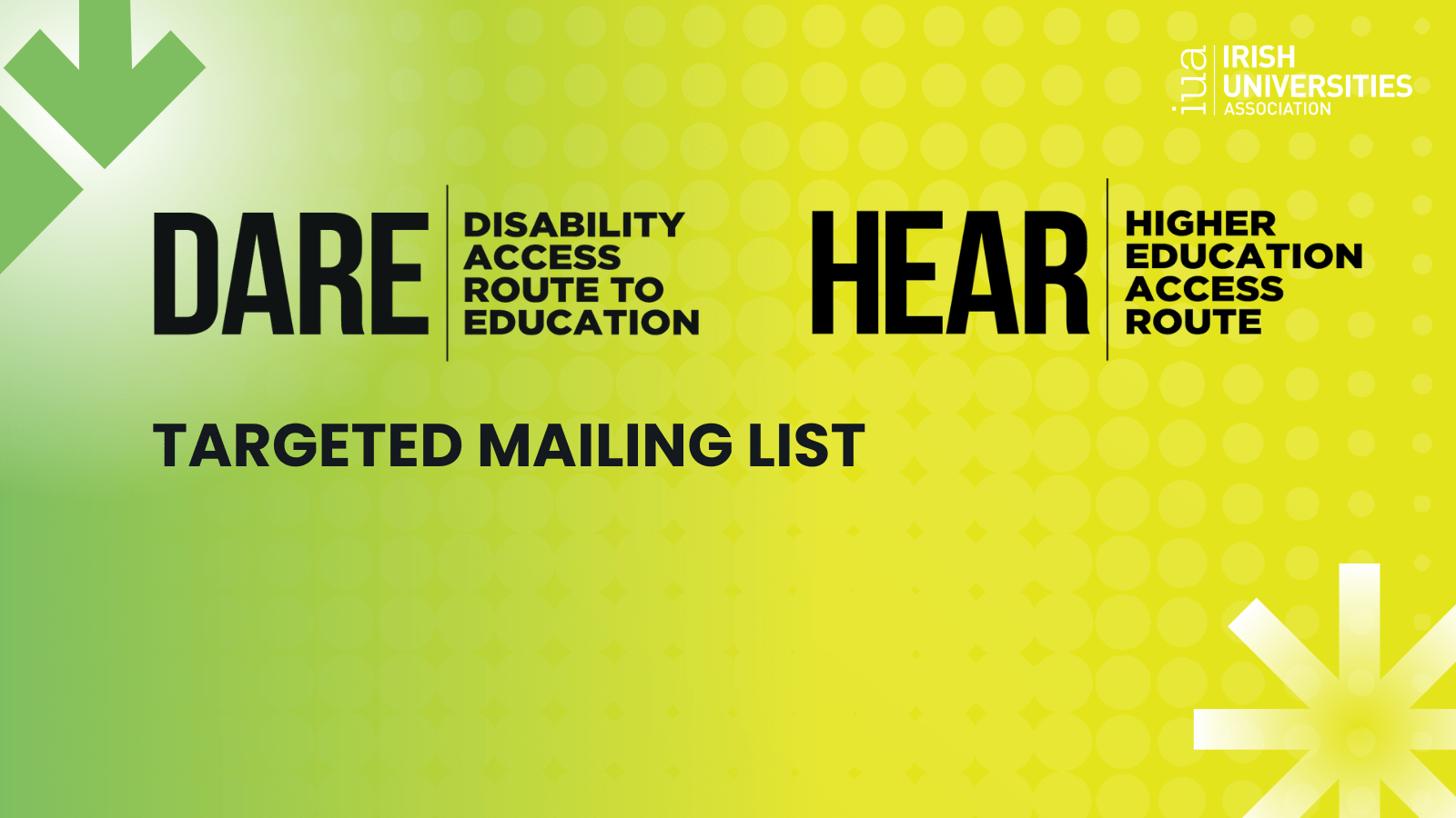 DARE and HEAR targeted mailing list graphic.