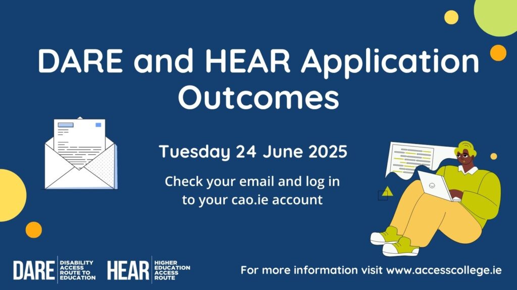DARE & HEAR Application Outcomes 2025 Access College Banner